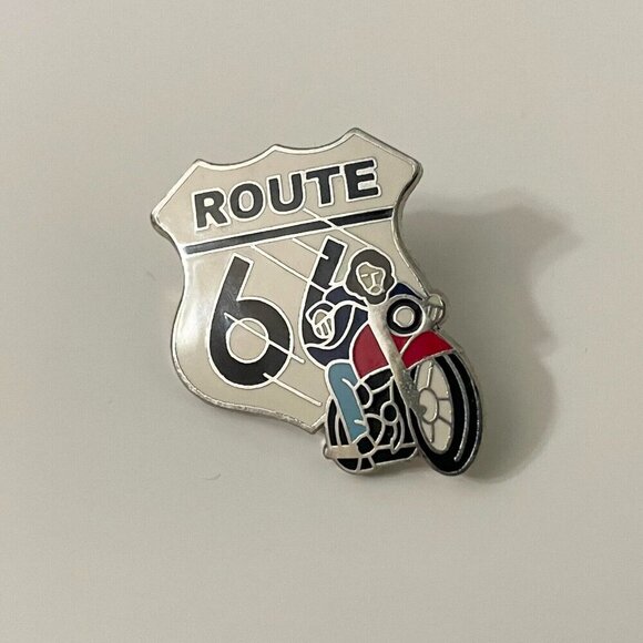 Vintage Route 66 Motorcycle Pin - Picture 8 of 9